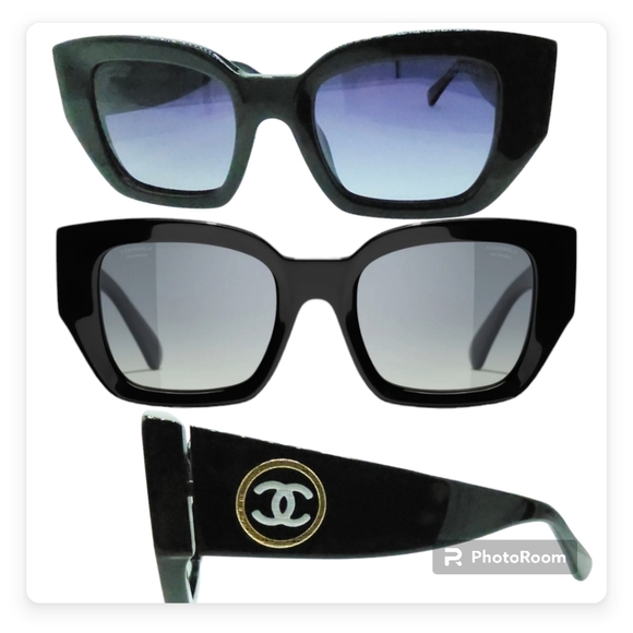 CHANEL POLARIZED SQUARE LARGE BLACK SUNGLASSES POLARIZED Ref.5506 C622/S8 - Picture 2 of 15